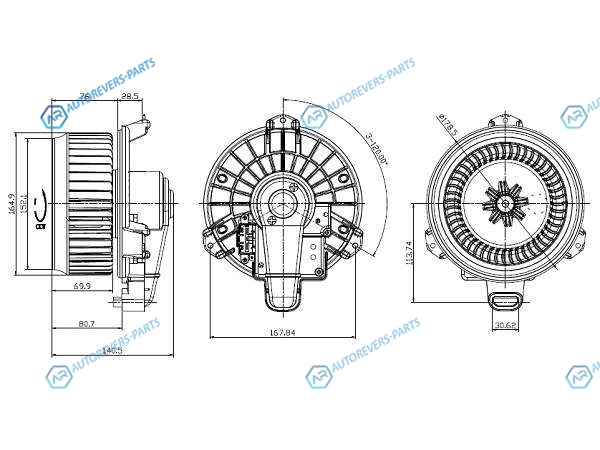 ST-87103-48080 Мотор отопителя салона TOYOTA CAMRY V40V50 HIGHLANDERKLUGER 07-VENZA 08-ALPHARD 10-LEXUS R