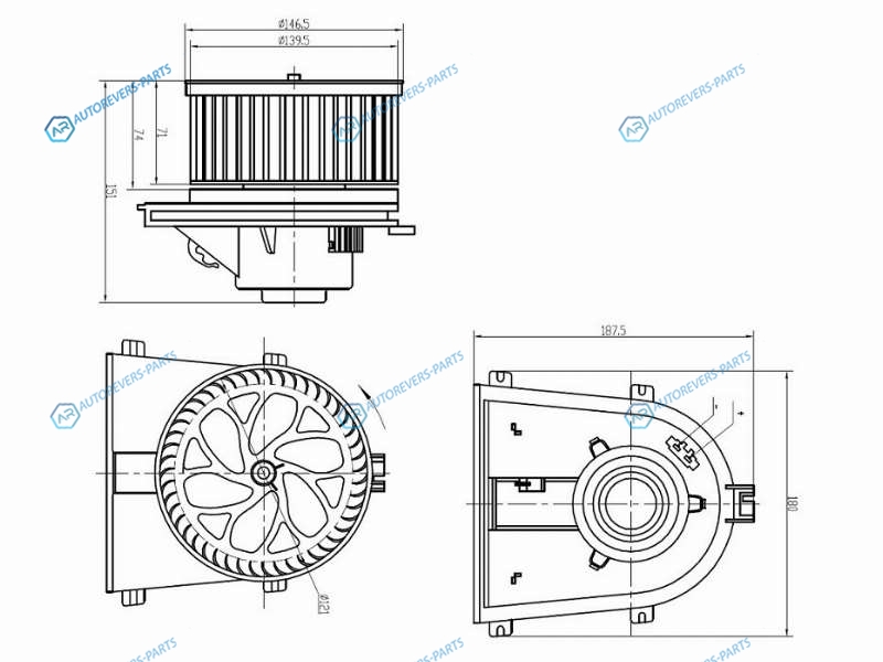 ST-1J1819021C Мотор отопителя салона SKODA OCTAVIA 97-13VW GOLF 97-JETTA 05-10SEAT IBIZA 99-02LEON 99-06