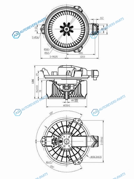 ST-87103-42090 Мотор отопителя салона TOYOTA RAV4 A3 05-13RAV4 A4 13-COROLLA E15 06-(LHD)