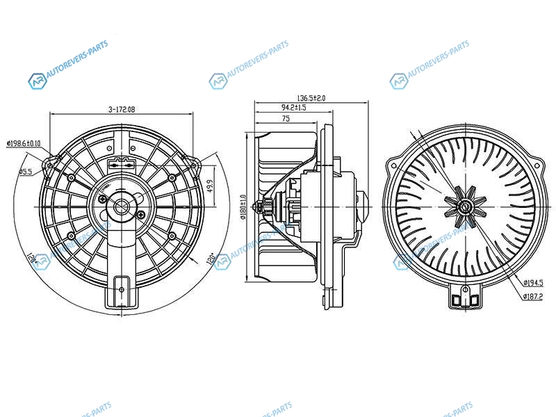 ST-87103-30390 Мотор отопителя салона LEXUS GS300400430 97-05RX300 97-03SC430 01-10