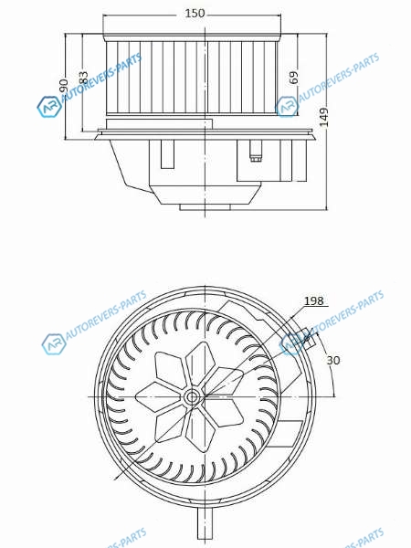 ST-1K1820015L Мотор отопителя салона AUDI Q3 11-18SKODA YETI 09-18VW TIGUAN 07-JETTA 11-(с резистором)