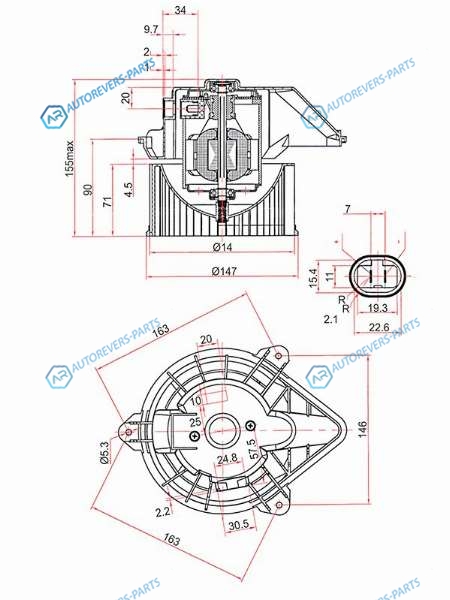 ST-7701050310 Мотор отопителя салона OPEL VIVARORENAULT TRAFICNISSAN PRIMASTAR 01-