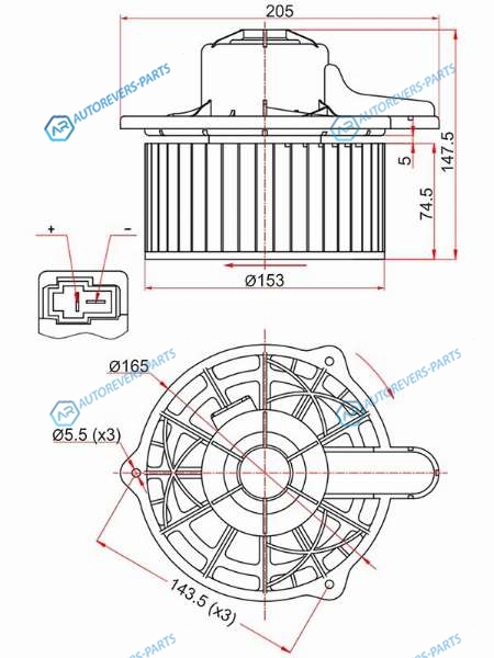 ST-97113-2H000 Мотор отопителя салона HYUNDAI ELANTRA 06- (HALLA)