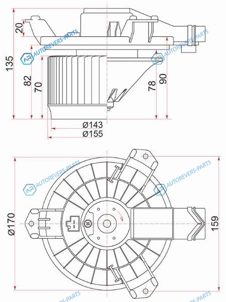 ST-87103-26110 Мотор отопителя салона TOYOTA HIACEQUANTUM H2 05-HONDA INSIGHT 09- (LHD)