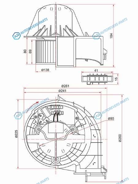 ST-64116971108 Мотор отопителя салона BMW X5 E70X6 E71E72 (с резистором)