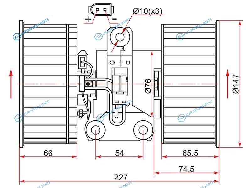 ST-64118385558 Мотор отопителя салона BMW X5 E53 00-065-SERIES E39 95-03LAND ROVER RANGE III 02-12
