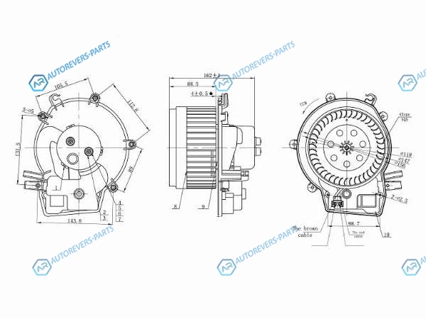 ST-A2038202514 Мотор отопителя салона MERCEDES C-CLASS W203 00-07CLK-CLASS W209 03-10G-CLASS W463 98-