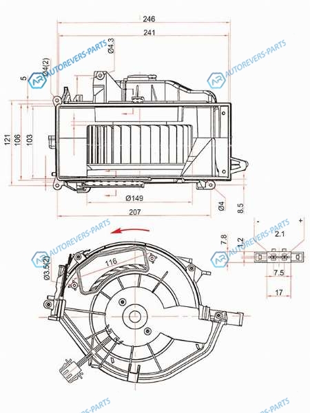 ST-4F0820020A Мотор отопителя салона AUDI A6S6 05-
