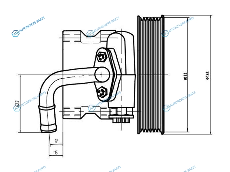 ST-VP188 Насос ГУР CHEVROLET LACETTI 1.41.6 (Dшкива 143мм)