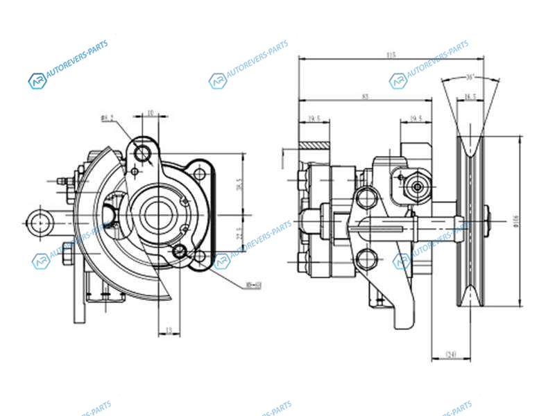ST-VP309 Насос ГУР HYUNDAI ACCENTТАГАЗ 1.6 95-05ELANTRA 00-06