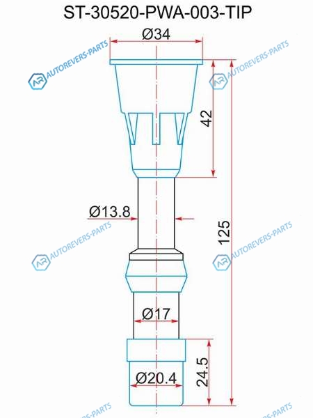 ST-30520-PWA-003-TIP Наконечник катушки HONDA LDA1LDA2L13 (30520-PWA-003)