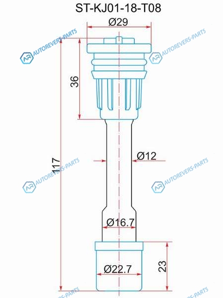 ST-KJ01-18-T08 Наконечник катушки MAZDA FPFS (FP85-18-100C)