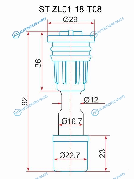 ST-ZL01-18-T08 Наконечник катушки MAZDA Z5ZM (ZL01-18-10B)