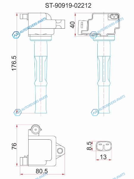 ST-90919-02212 Катушка зажигания 5VZ-FE VZJ912. VZN1821 95-