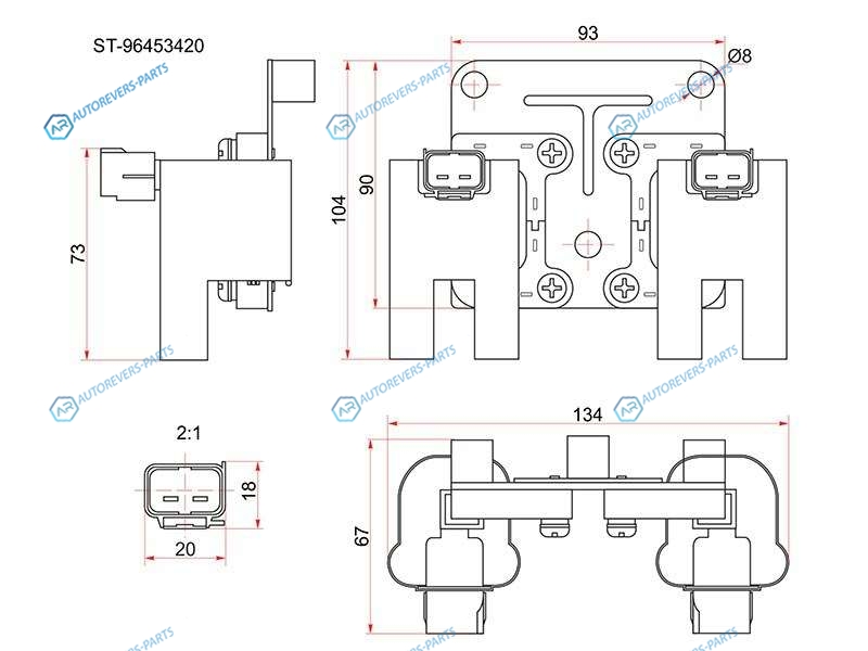 ST-96453420 Катушка зажигания CHEVROLET AVEO 06-CRUZE 09- (модуль)