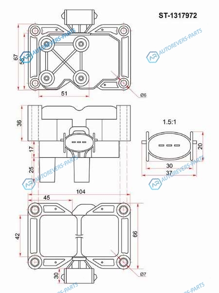 ST-1317972 Катушка зажигания FORD FOCUS 98-11FIESTA 03-08MONDEO 96-07 (модуль)