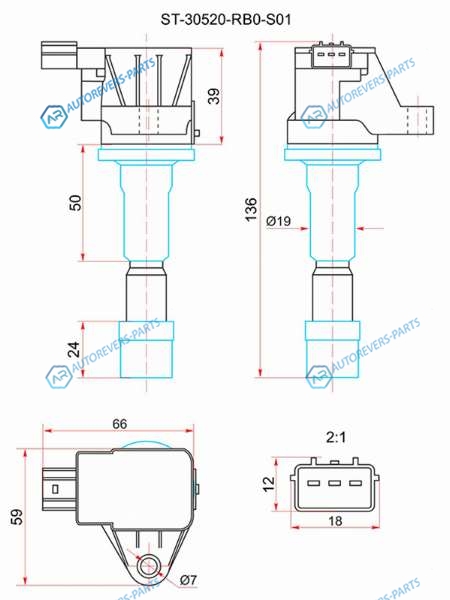 ST-30520-RB0-S01 Катушка зажигания HONDA FIT 08- GE L13