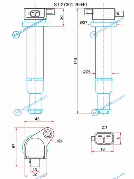 ST-27301-26640 Катушка зажигания HYUNDAI ACCENT05-10KIA RIO 05-10