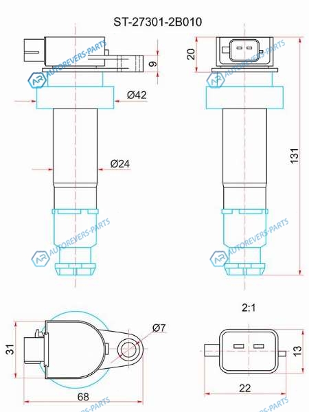 ST-27301-2B010 Катушка зажигания KIA RIO 11-CEED 10-HYUNDAI SOLARIS 10-CRETA 15-AVANTE 10-ELANTRA 10- 1.6