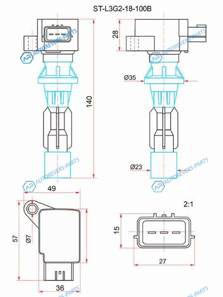 ST-L3G2-18-100B Катушка зажигания MAZDA 6 07-12CX-7 07-12MAZDA 3 08-13 LF17L3-VDTL5-VE