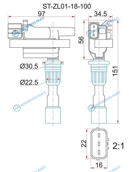 ST-ZL01-18-100 Катушка зажигания MAZDA ZLZM FAMILIA BJ5 98-