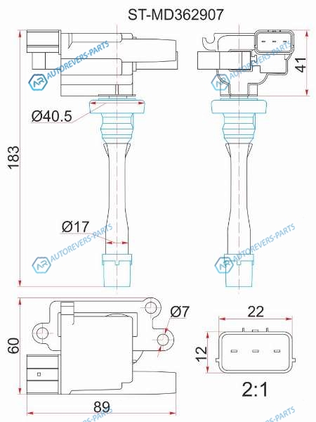 ST-MD362907 Катушка зажигания MITSUBISHI AIRTREKOUTLADER CU2 4G6LANCER CS56 PAJERO IO H67 4G9