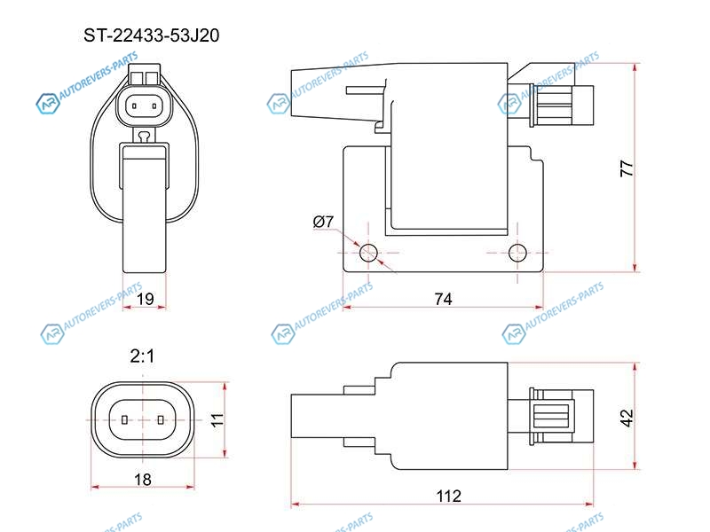 ST-22433-53J20 Катушка зажигания NISSAN ALMERA TINO V10SUNNY B15 SR20GA14CA16