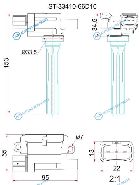 ST-33410-66D10 Катушка зажигания SUZUKI GRAND VITARA G16B 98-05