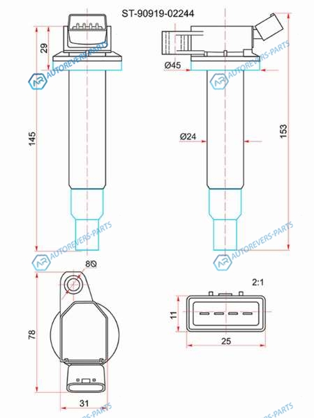 ST-90919-02244 Катушка зажигания TOYOTA 1AZ2AZ-FE 00-