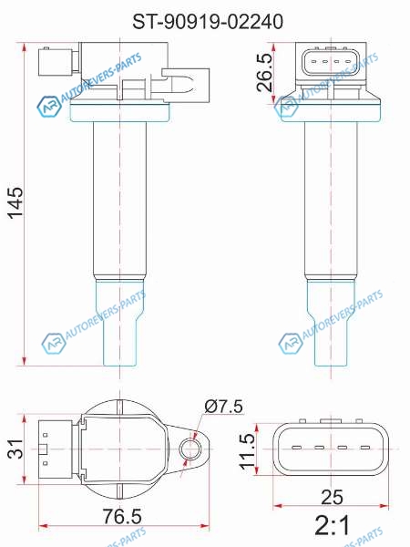 ST-90919-02240 Катушка зажигания TOYOTA 1SZ1-2NZ-FE 99-