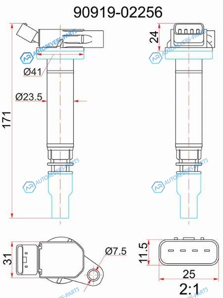 ST-90919-02256 Катушка зажигания TOYOTA 2.3GR. 3UR 2ARFXE. 05-