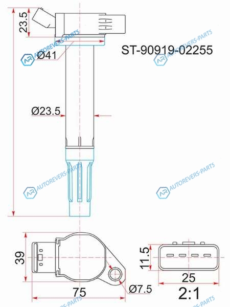 ST-90919-02255 Катушка зажигания TOYOTA 2GRFE 08-