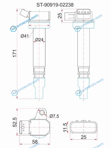 ST-90919-02238 Катушка зажигания TOYOTA 2ZZ-GE 01- ZZE12ZZE13