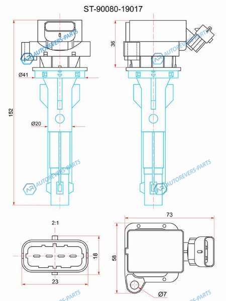 ST-90080-19017 Катушка зажигания TOYOTA COROLLA 120150YARIS 90 4ZZ1KR
