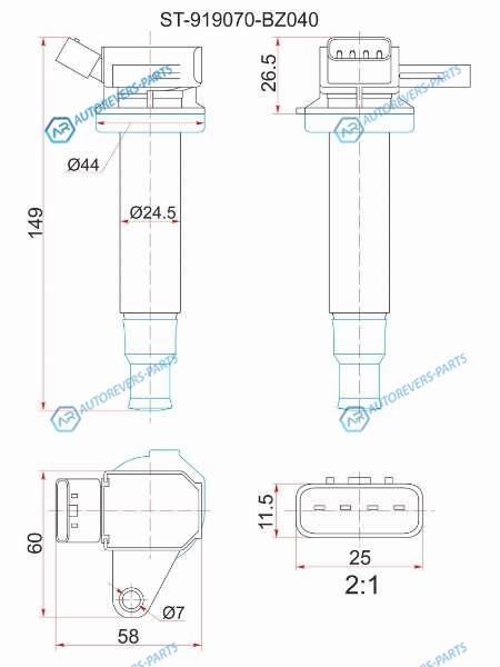 ST-19070-BZ040 Катушка зажигания TOYOTA K3-VE 04-3SZ-VE 04-
