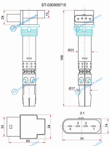 ST-03D905715 Катушка зажигания VAG FABIA 01-POLO 09-