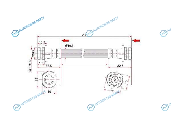 ST-51560-65D00 Шланг тормозной задний (Таиланд) SUZUKI ESCUDOVITARAXL-7 98-05 LH=RH