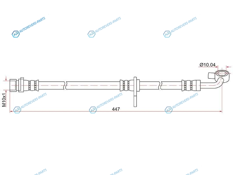ST-01465-TF0-000 Шланг тормозной передний (Таиланд) HONDA FITJAZZ II 2008-2013 LH