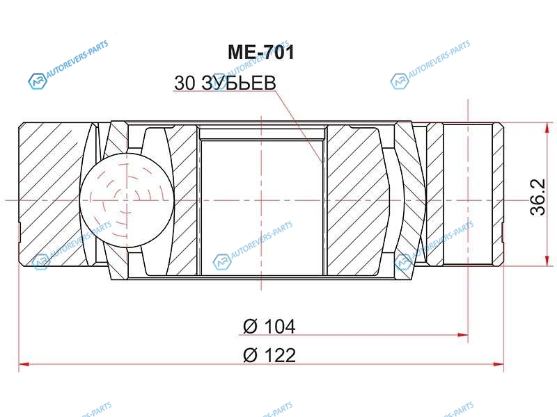 ME-701 Шрус внутренний MERCEDES V-CLASS 6382 99-03VITO автобус 638 99-03