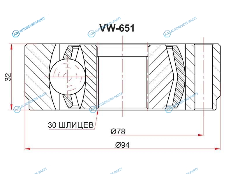 VW-651 Шрус карданного вала KIA SPORTAGEHYUNDAI TUSCON 04-10