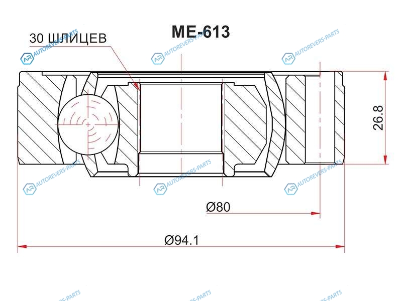 ME-613 Шрус карданного вала MERCEDES GLML164R251 CLASS 04-13