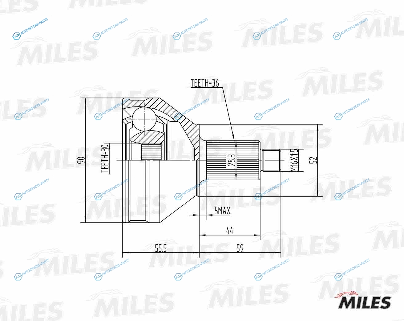 GA20020 ШРУС VW POLO SEDAN RUS 11-SKODA RAPIDFABIAROOMSTER 1.2-2.0 00- нар. (GKN 306216) GA20020