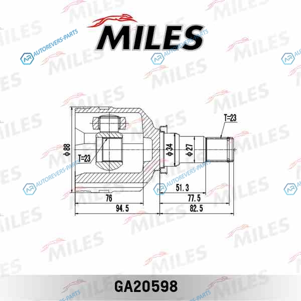 GA20598 ШРУС TOYOTA CARINA T170T190COROLLA VI-VIII E90-E110 1.3-2.0 83-02 нар. +ABS GA20598