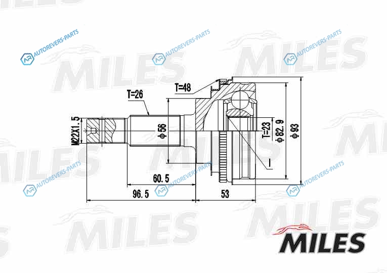 GA20468 ШРУС TOYOTA CARINA ECOROLLACELICACARINA II 1.3-1.8 87-00 нар.(ABS) GA20468