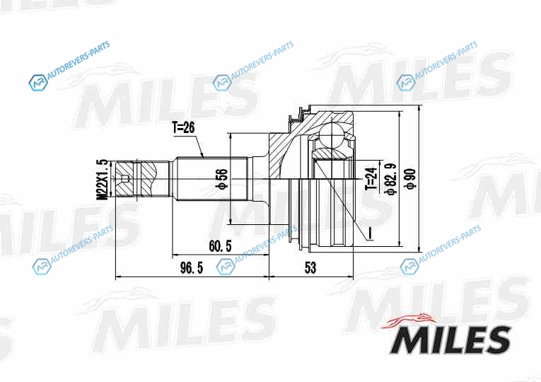 GA20464 ШРУС TOYOTA CAMRYCARINACOROLLA 1.6-2.0 83-92 нар. (GKN 302110) GA20464