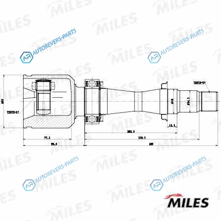 GA12074 ШРУС TOYOTA CAMRY IV-V V30V40 2.0-2.4 01-11 внутр. правый  GA12074