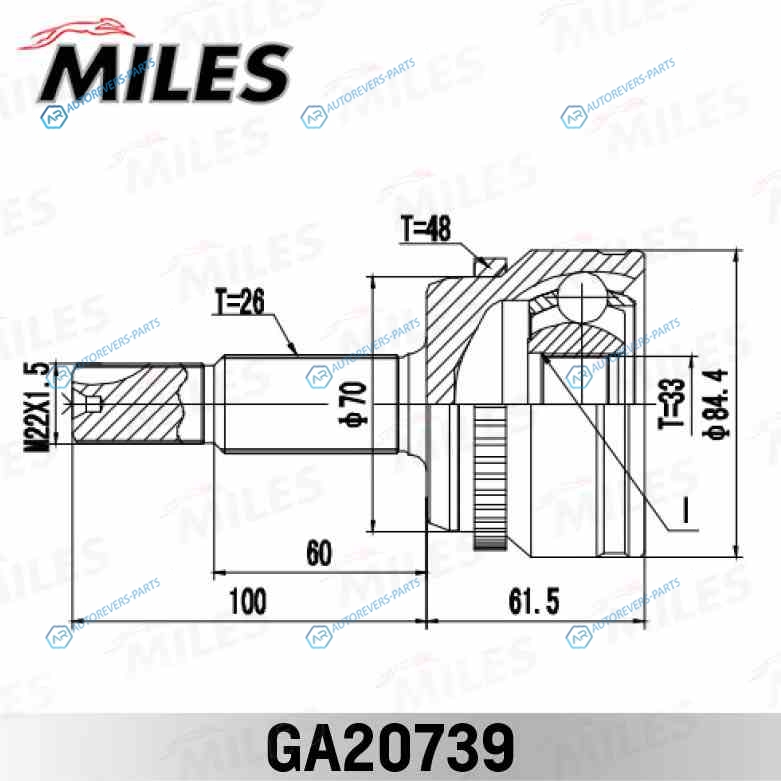 GA20739 ШРУС TOYOTA CAMRY 11- нар. GA20739