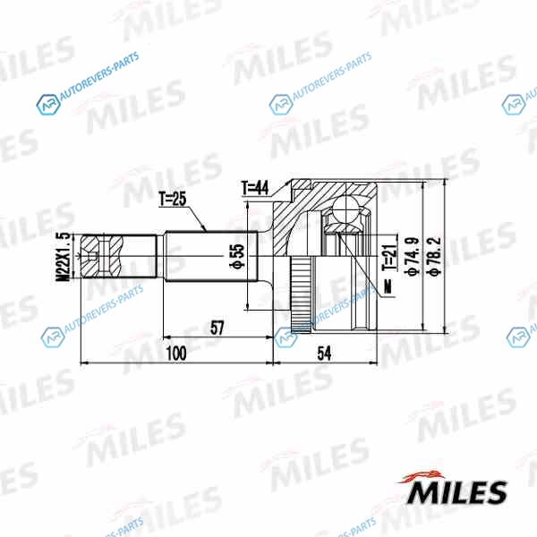 GA20665 ШРУС NISSAN ALMERA N16 1.5 00-06 наружн. +ABS  GA20665