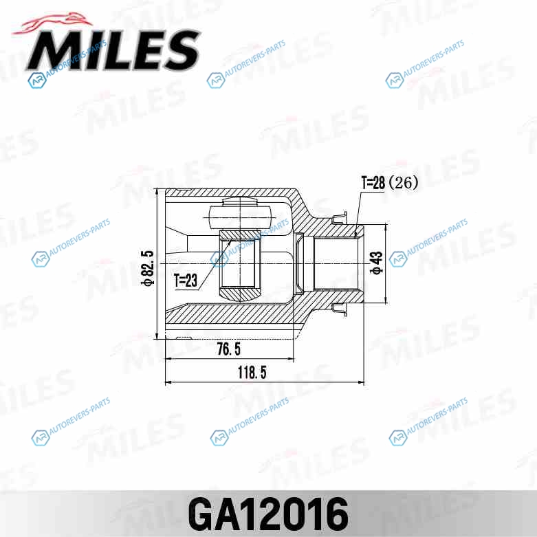 GA12016 ШРУС MAZDA 626 91-02 внут.прав. GA12016