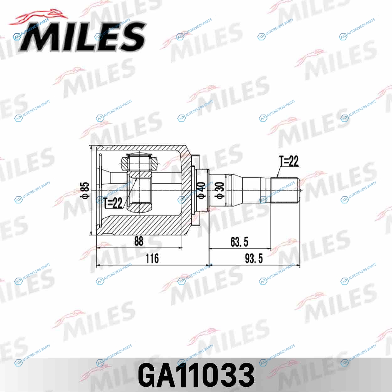 GA11033 ШРУС LADA 2121  внутр. Лев. GA11033